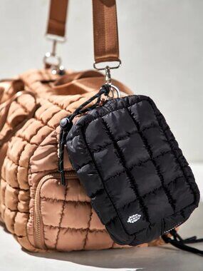 FP Movement Quilted Mini Case Lightweight Zip Pouch Bag in Black
